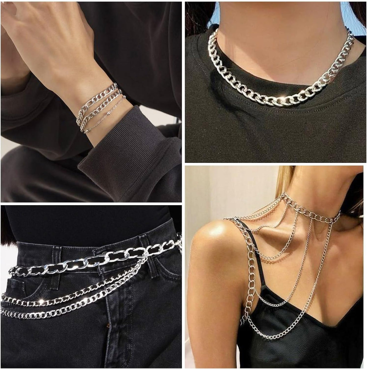 Beadthoven 16.4ft Aluminum Curb Chains, Silver Color Chains for Jewelry Making 5mm Wide Metal Craft Chain Link Spool Twisted Links Oval Curb Chains Unwelded for Clothes Necklace Bracelet DIY Findings