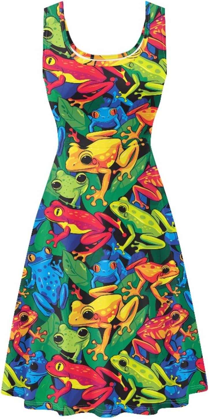 KiuLoam Women's Casual Sleeveless A-Line Dresses Tank Top Sundresses Dress with Pockets XS - 4XL