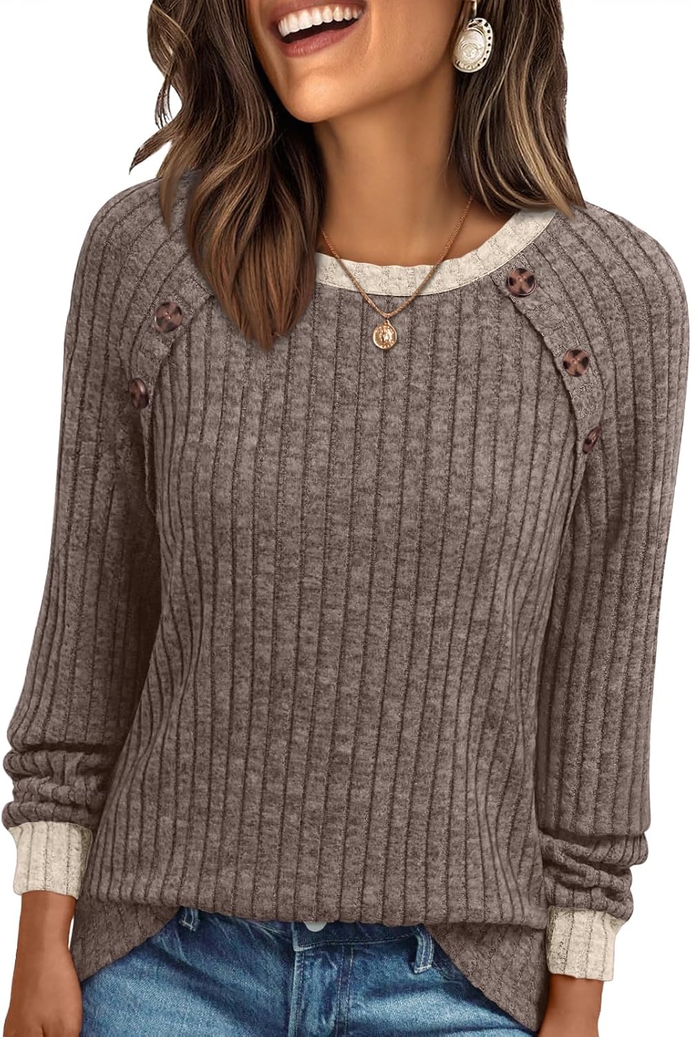 AUTOMET Womens Long Sleeve Shirts Fall Sweaters Business Casual Tops Blouse