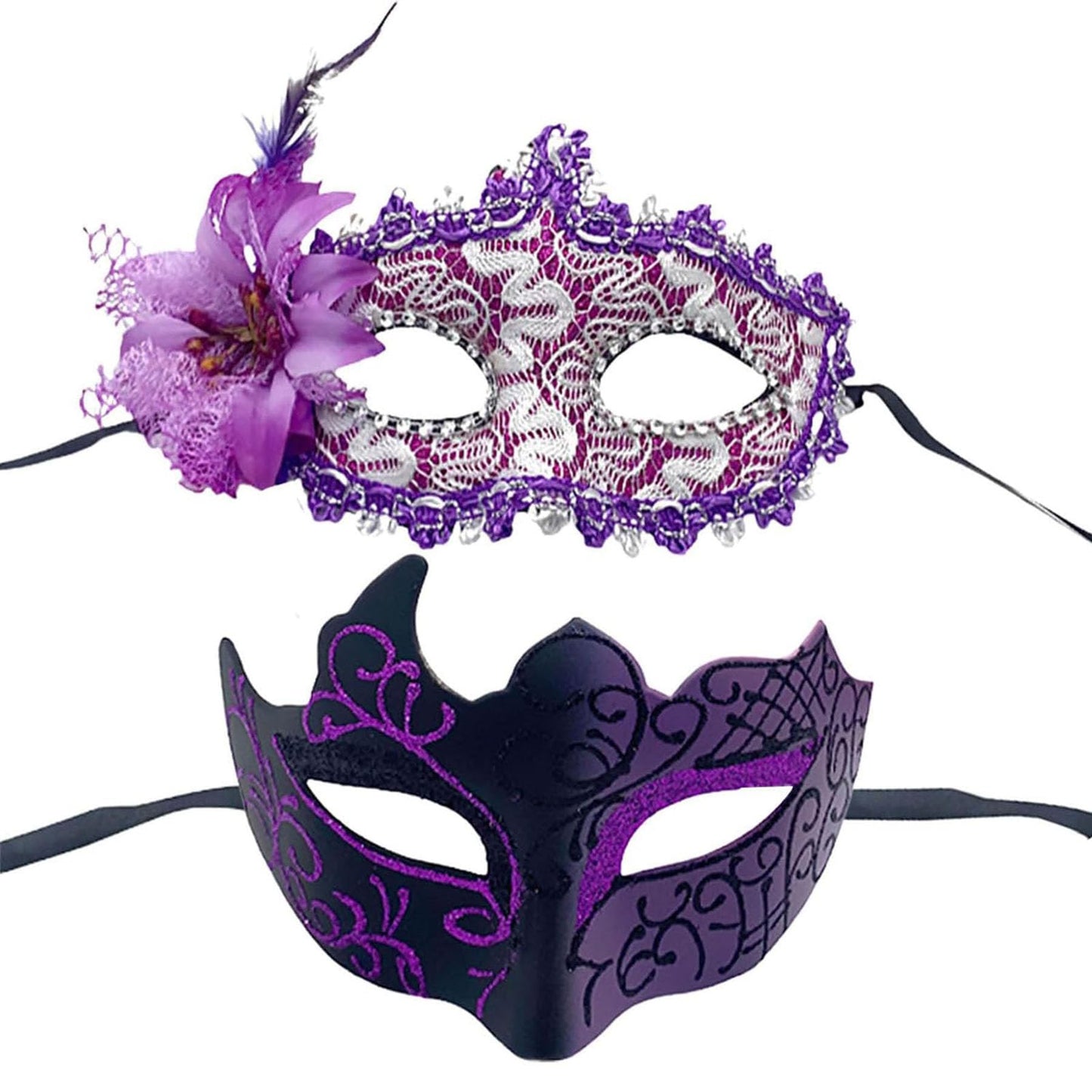 Masquerade Mask for Couples, Venetian Lace Masks for Women Men, Costume Mask for Party, Carnival