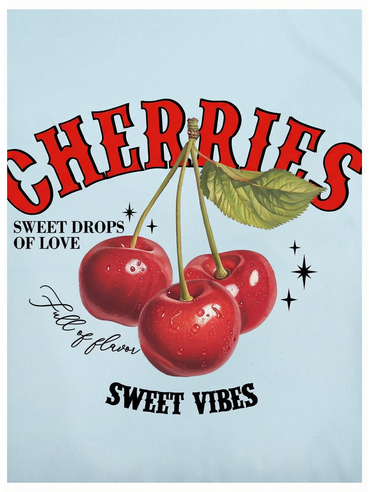 BEAUDRM Women's Y2k Cherry Letter Print T Shirts Summer Cute Graphic Tee