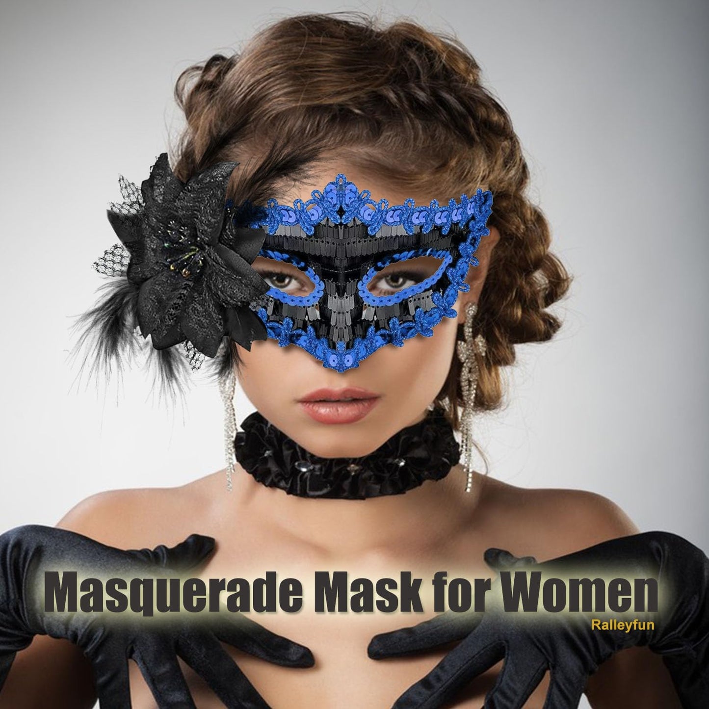 Couple Masquerade Masks for Women Men Venetian Masks for Halloween Carnival Costume Party Prom Ball