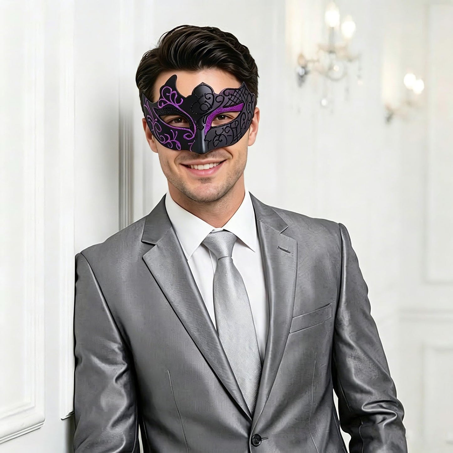 Masquerade Mask for Couples, Venetian Lace Masks for Women Men, Costume Mask for Party, Carnival