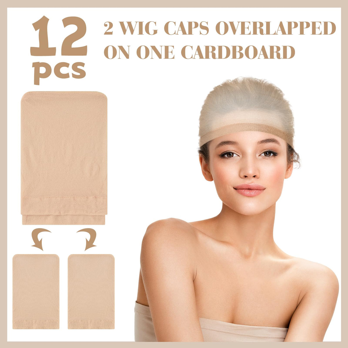 PLULON 6 Pcs Wig Cap for Women, Mesh Stocking Wig Caps Net Closed End Hair Mesh Net Liner Ultra-thin Invisible for Women Men Cosplay Show Halloween Bachelorette Party Music Festivals Daily Life