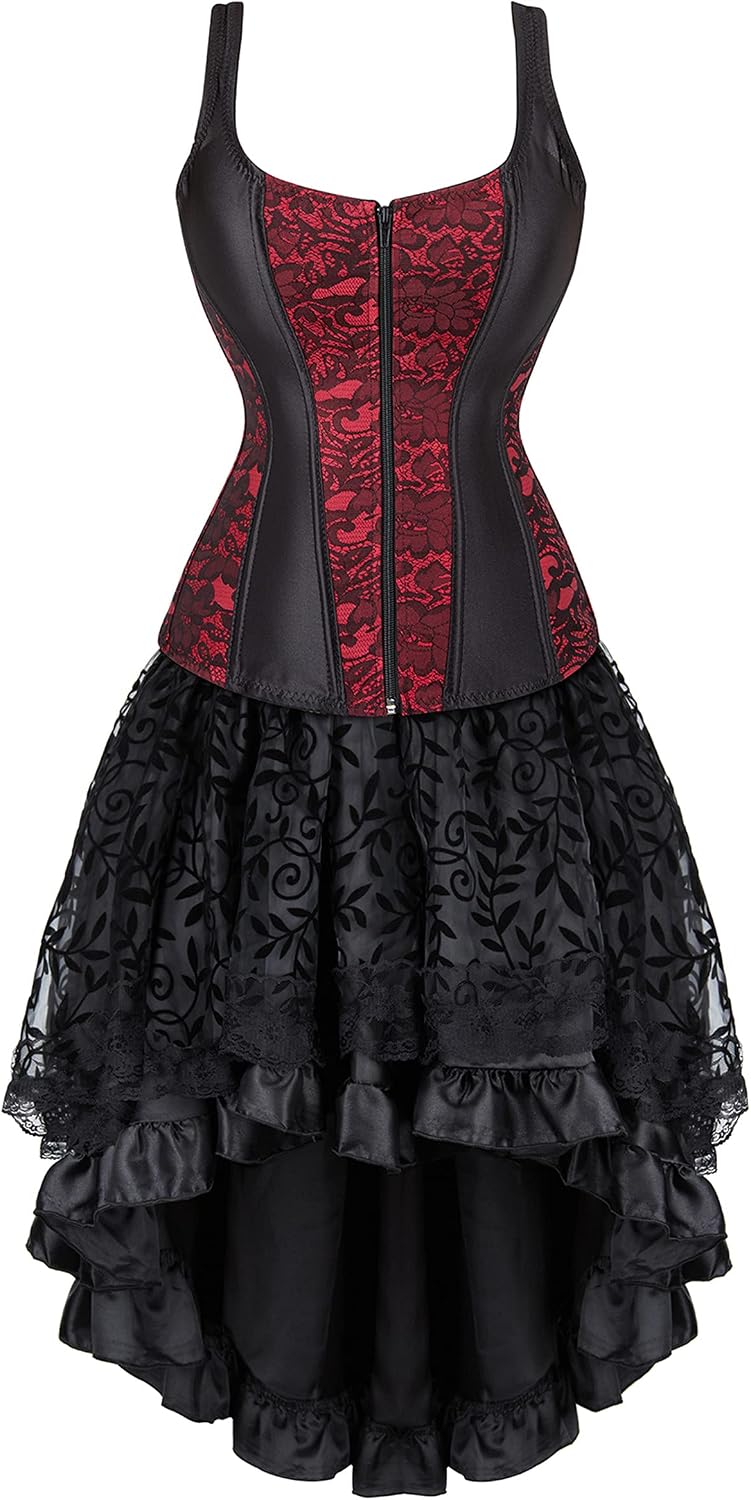 Zhitunemi Halloween Costumes Woman 2025: Corset Tops for Women Vampire Costume Women Dress - Medieval Corsets for Theme Party