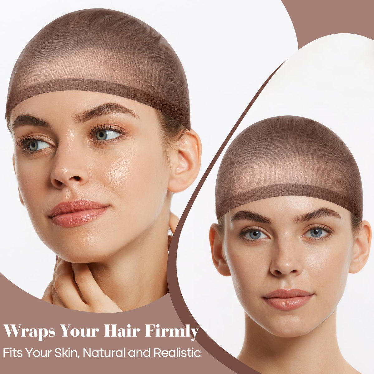 PLULON 6 Pcs Wig Cap for Women, Mesh Stocking Wig Caps Net Closed End Hair Mesh Net Liner Ultra-thin Invisible for Women Men Cosplay Show Halloween Bachelorette Party Music Festivals Daily Life