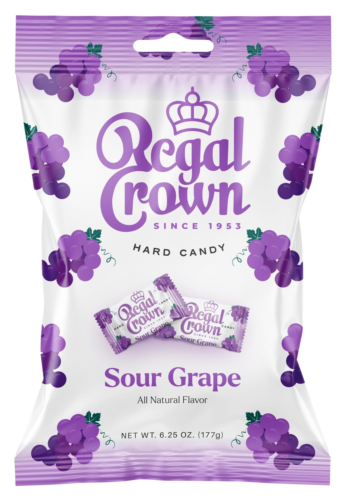 Regal Crown Roll Sour Cherry, 1.01 Ounce (Pack of 5), Sour Candy, The Hampton Candy Company