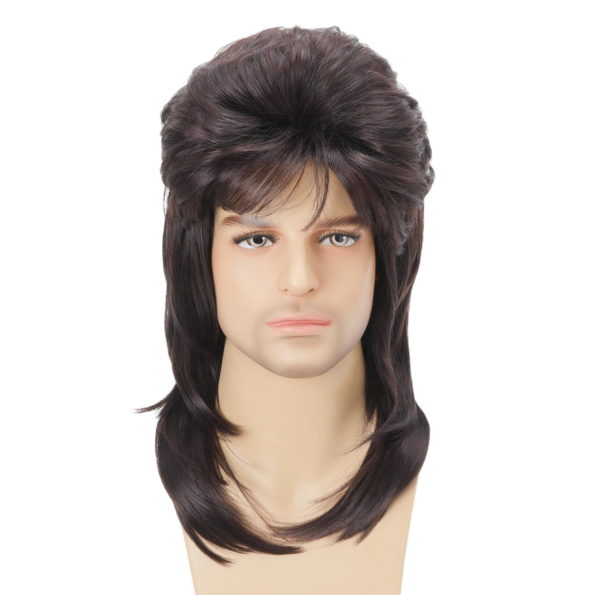 Mullet Wig Blonde 80s Men Wig,Punk Rocker Hair Party Daily Halloween Costumes Long Wigs