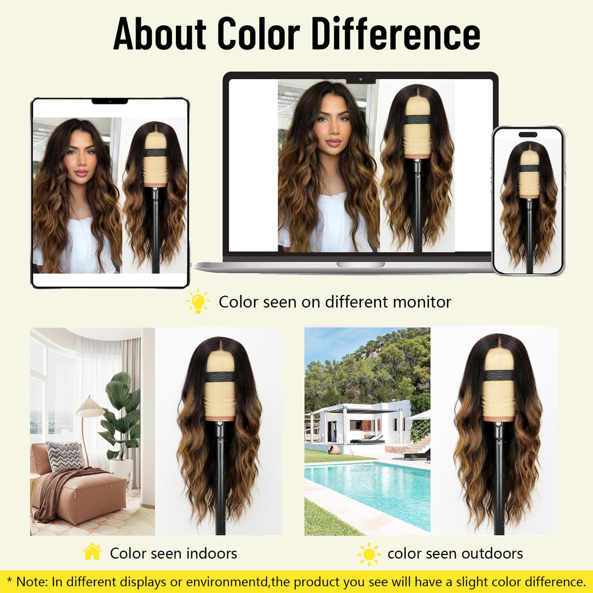 AISI HAIR Black Wig for Women, Long Wavy Lace Hairline Synthetic Wig 26Inch