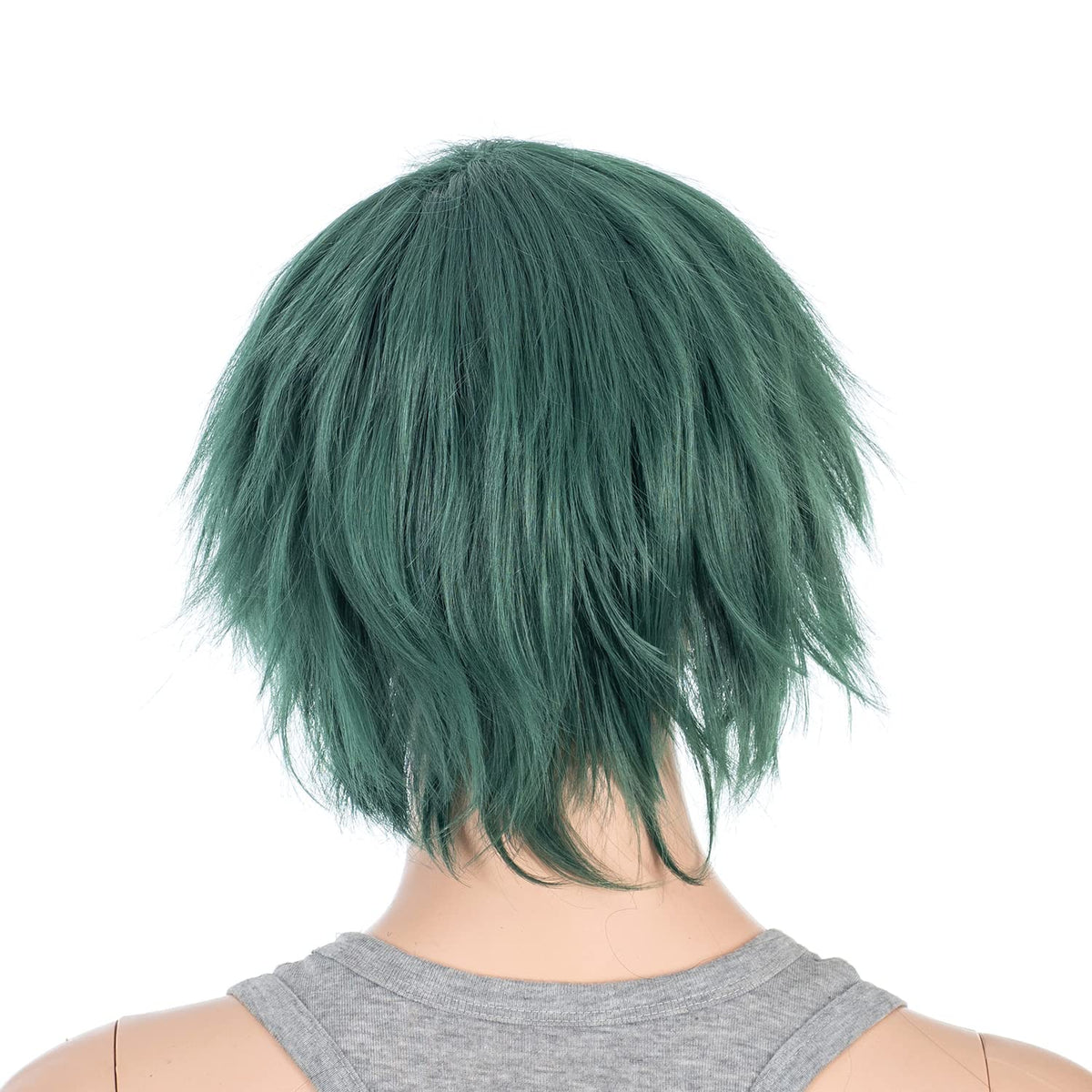 SWACC Unisex Fashion Spiky Layered Short Anime Cosplay Wig for Men and Women (1B-Off Black)