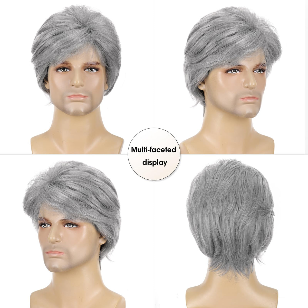 YYHR 80s Brown Wigs for Mens Mullet Rocker Costume Long Synthetic Hair Wig