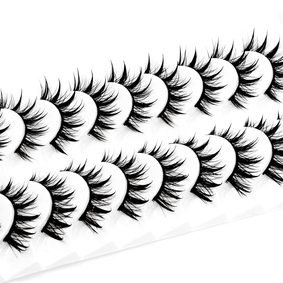 10 Pairs Manga Lashes Anime Cosplay Lashes Spiky Manga Style Lashes Janpanese 16mm Extension Natural Manhua Doll Eye Lashes Halloween/Party Makeup Look by AUGENLI (A3)