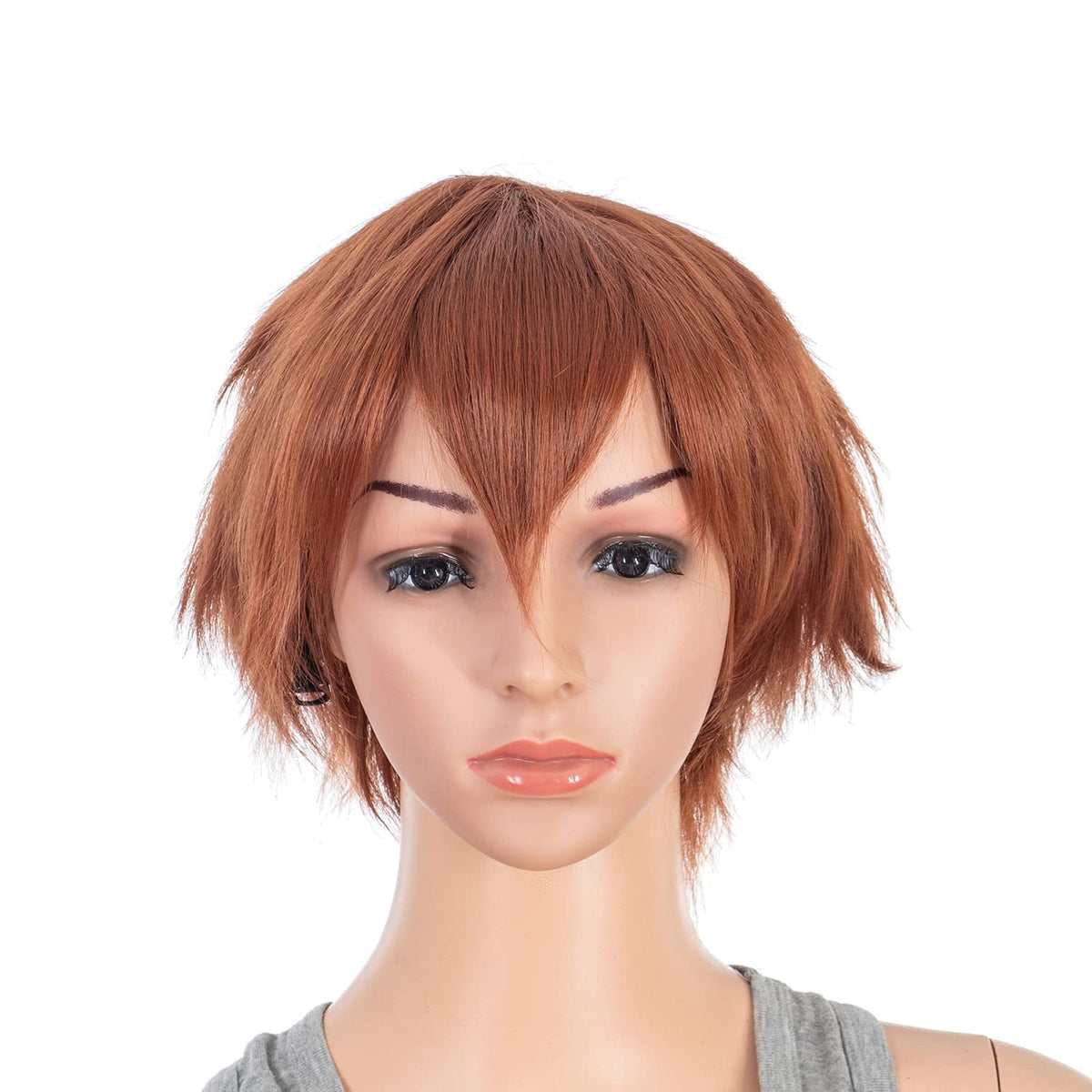 SWACC Unisex Fashion Spiky Layered Short Anime Cosplay Wig for Men and Women (1B-Off Black)