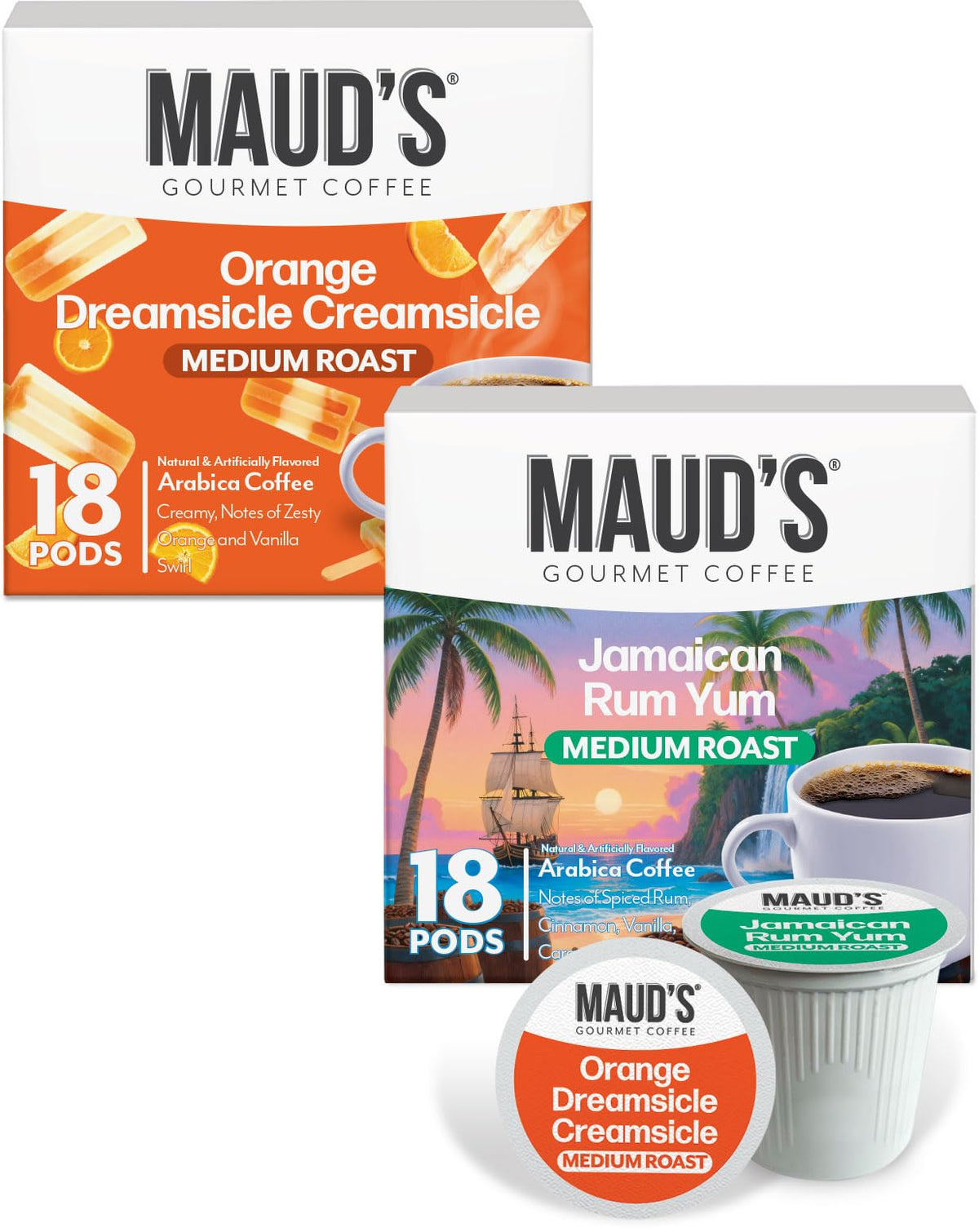 Maud's Cherry Flavored Medium Roast Coffee Pods, 18ct