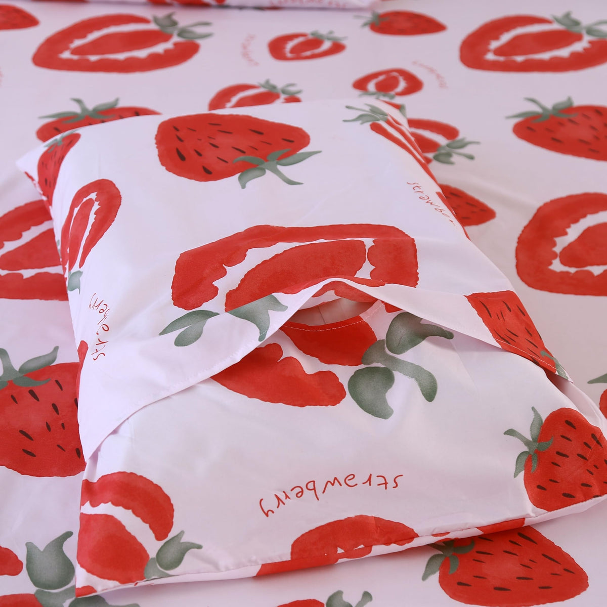 SDIII 4PCS Red Cherry Bed Sheets Set Full, Soft Microfiber Cherry Full Size Bed Sheets, Cute Fruit Patterns Sheet for Girls Boys Kids and Teens