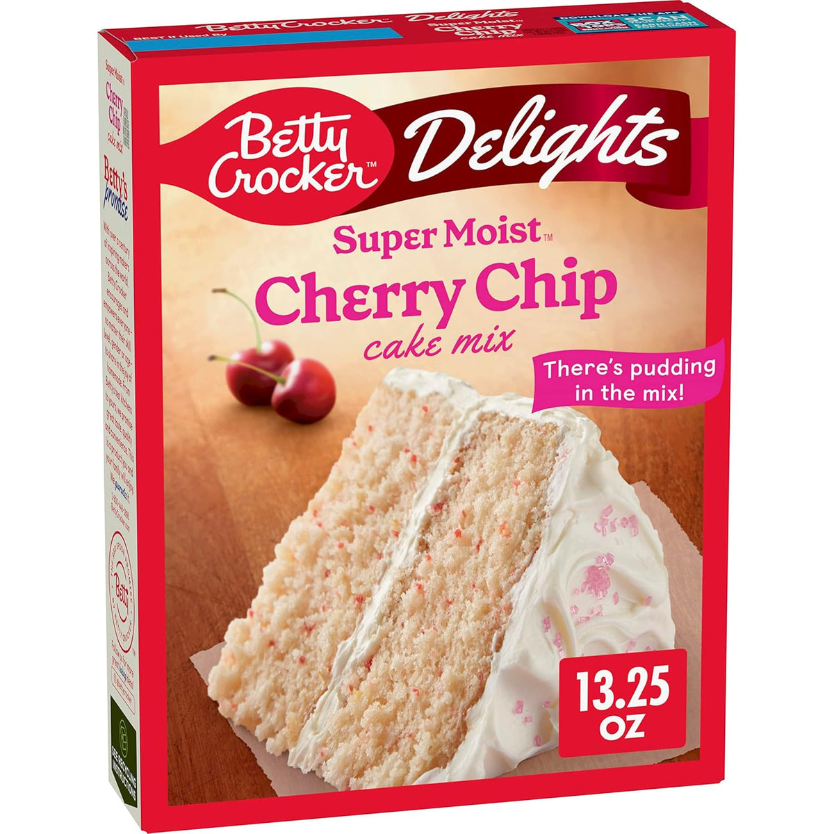 Betty Crocker Delights Super Moist Cherry Chip Cake Mix, 13.25 oz.