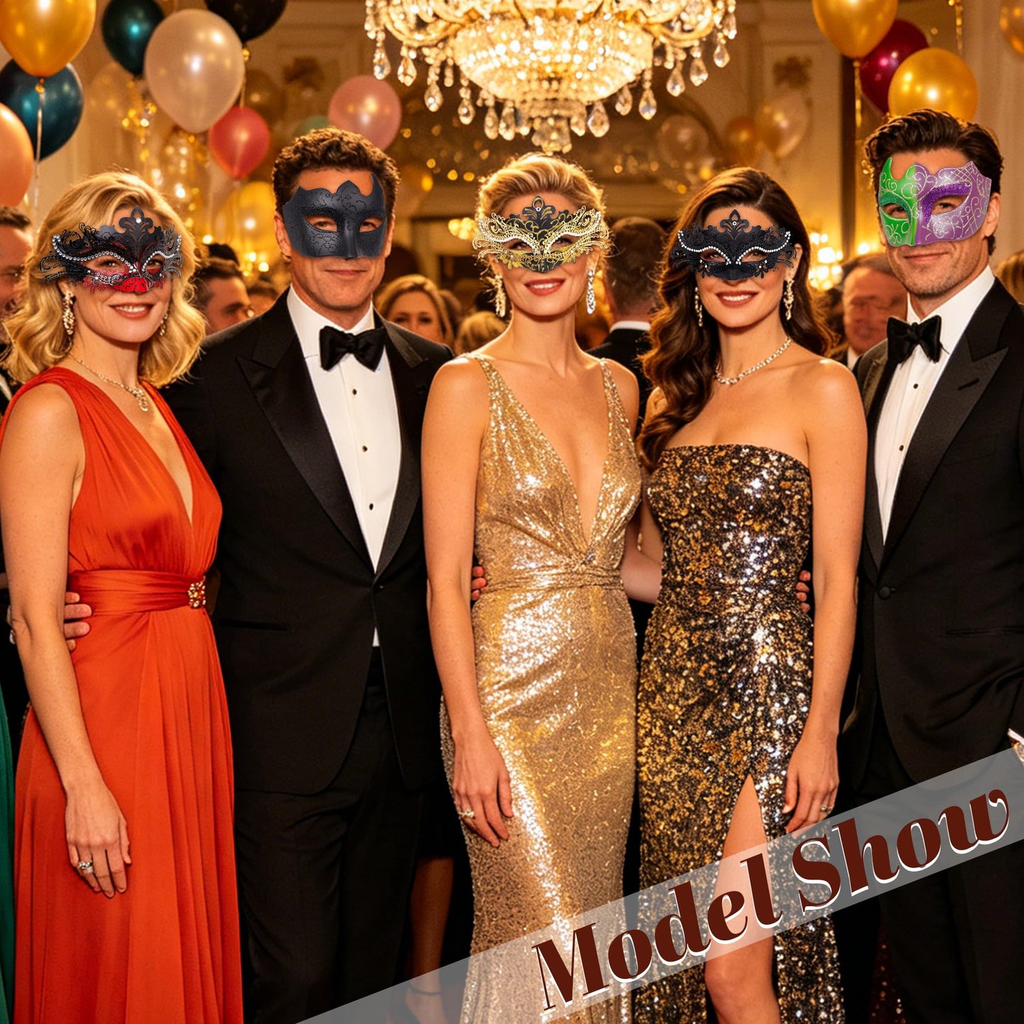 Masquerade Mask for Women Couples Metal Venetian Party Mask Mardi Gras Venetian Mask Evening Mask Halloween Accessory