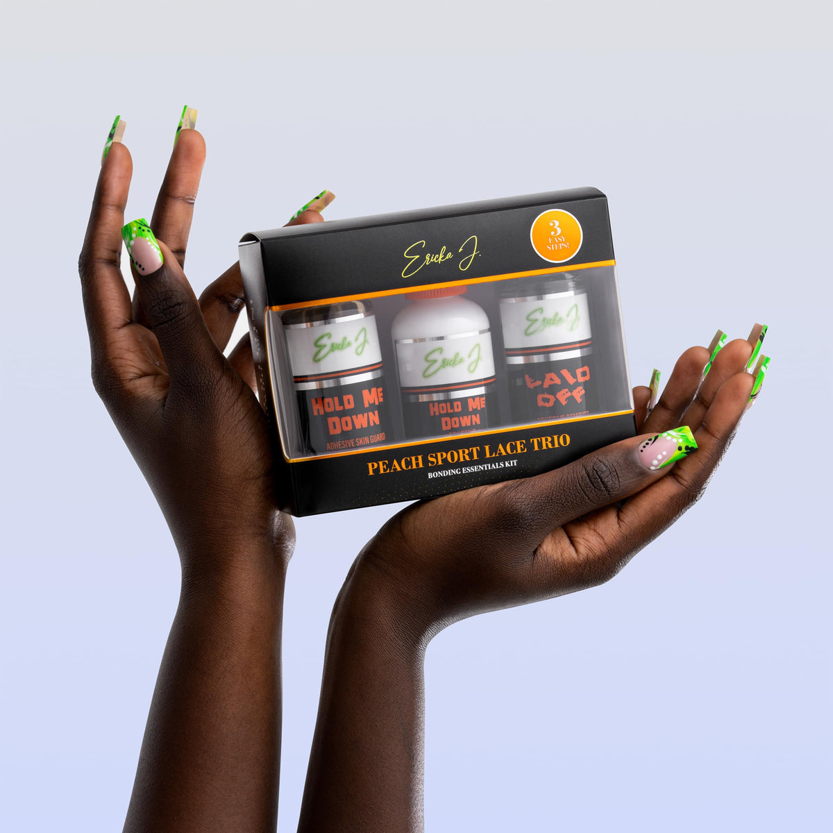 Ericka J. Lace Application System Trio Kit, Waterproof & Sweat Resistant