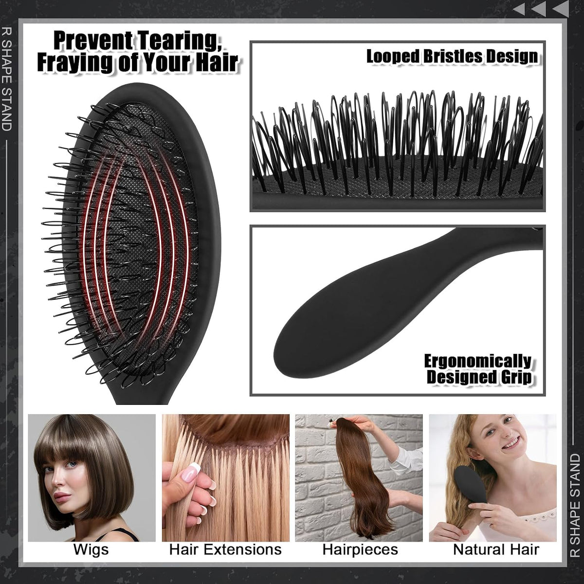 ProSuites 2 Pack Wig Head Stand with 3 PCS Wig Brush Comb, Travel Wig Holder Comb Set for Women Multiple Wigs