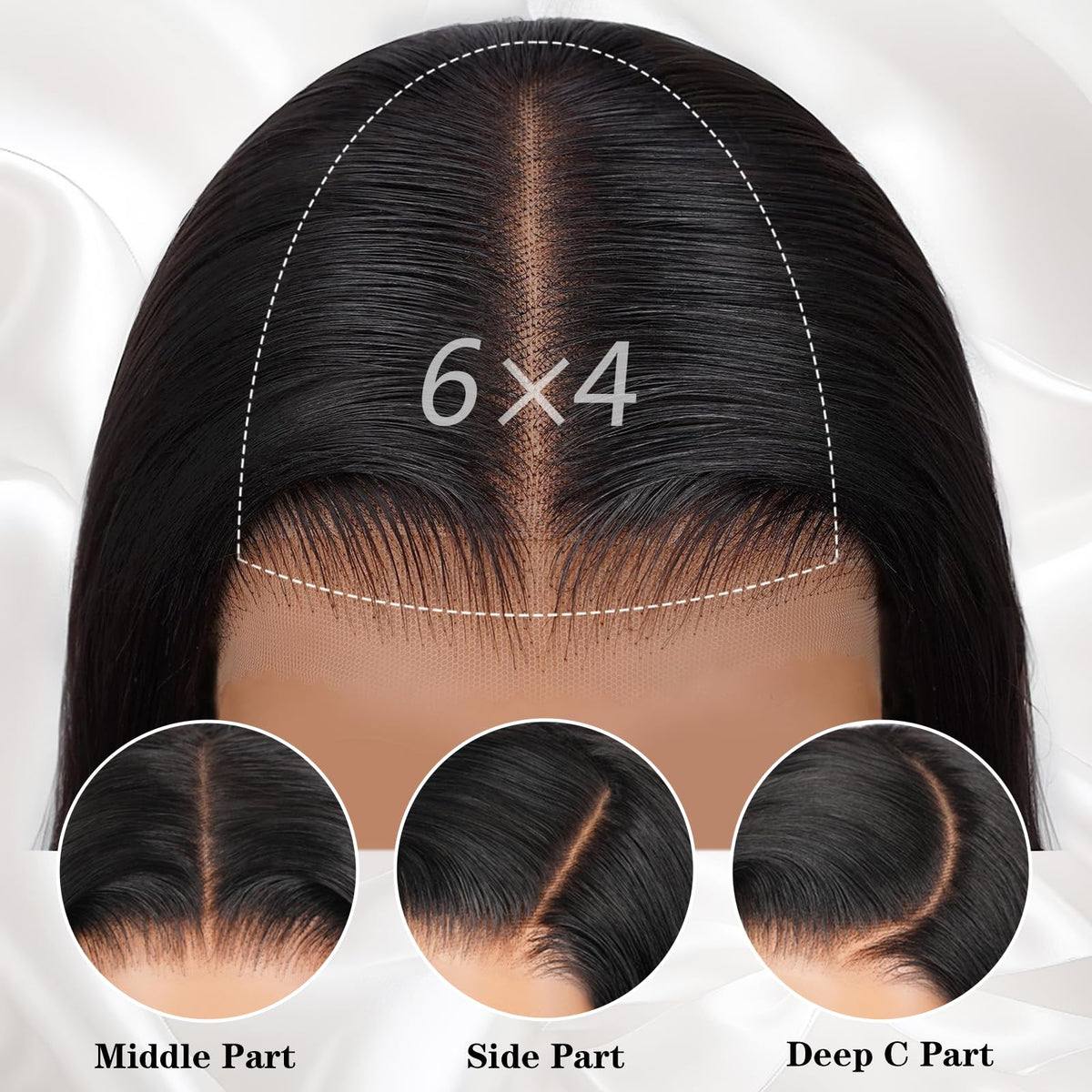 Wear and Go Glueless Wigs Human Hair Pre Cut 6X4 Straight Lace Front Wigs