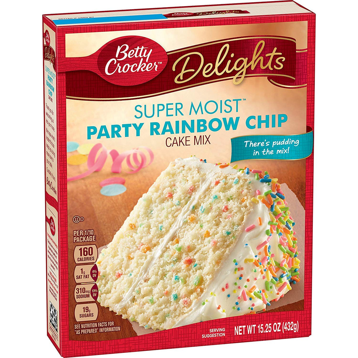 Betty Crocker Delights Super Moist Cherry Chip Cake Mix, 13.25 oz.