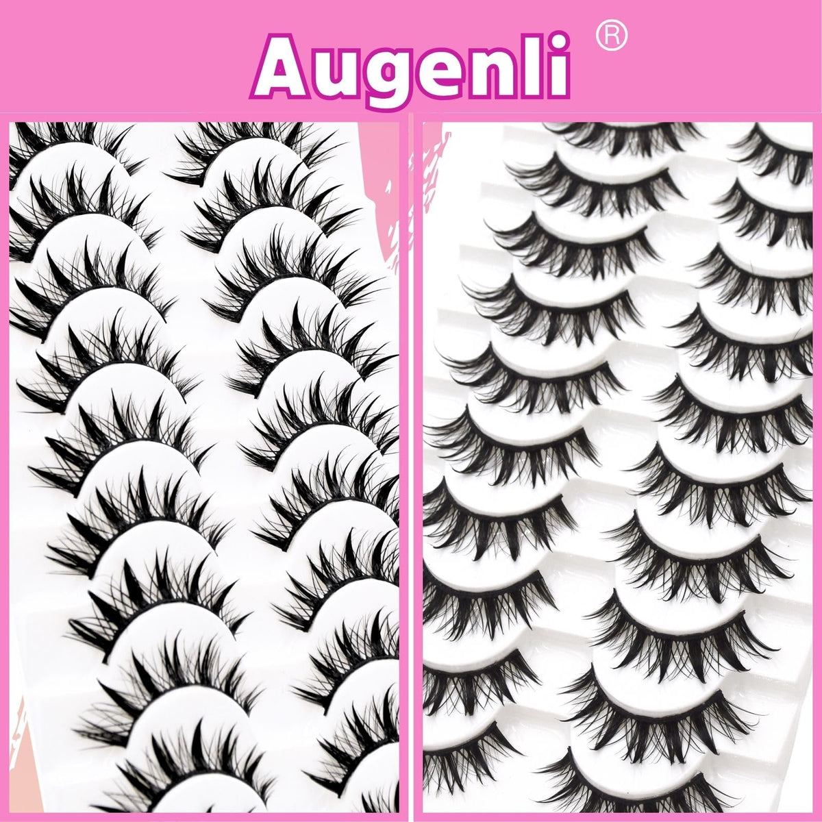 10 Pairs Manga Lashes Anime Cosplay Lashes Spiky Manga Style Lashes Janpanese 16mm Extension Natural Manhua Doll Eye Lashes Halloween/Party Makeup Look by AUGENLI (A3)
