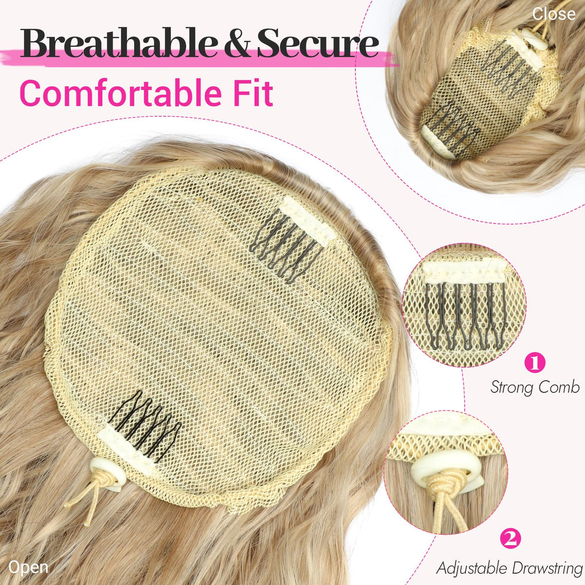 KooKaStyle Long Medium Brown Curly Synthetic Drawstring Ponytail Extension
