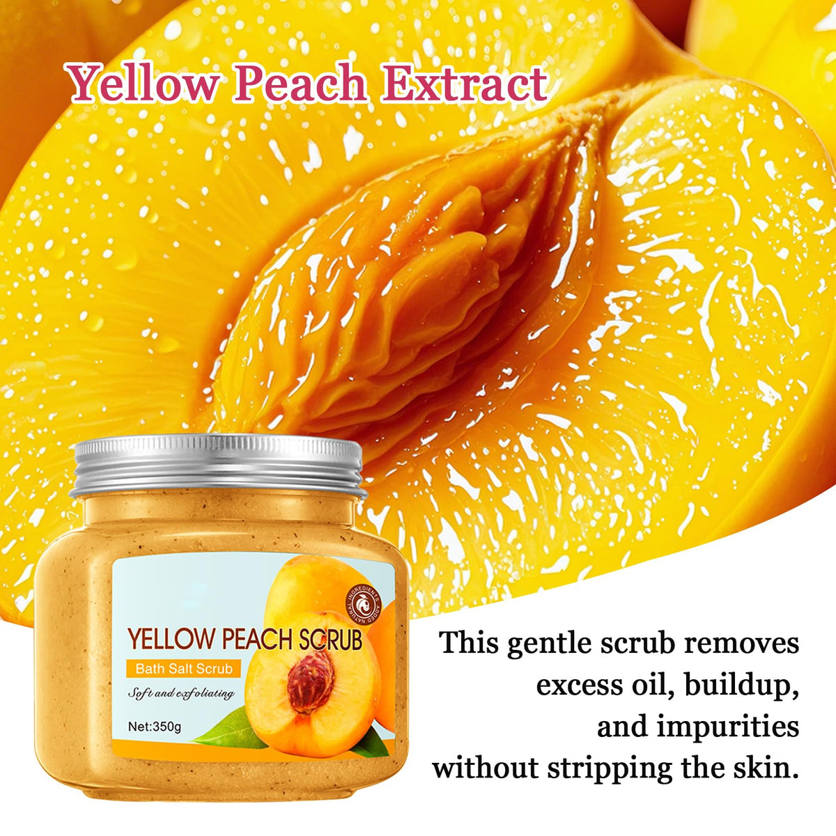 Cherry Body Exfoliator, Deep Cleaning Exfoliating Body Scrub, Moisturizing Nourishing Salt Rose Body Scrub, 350 g