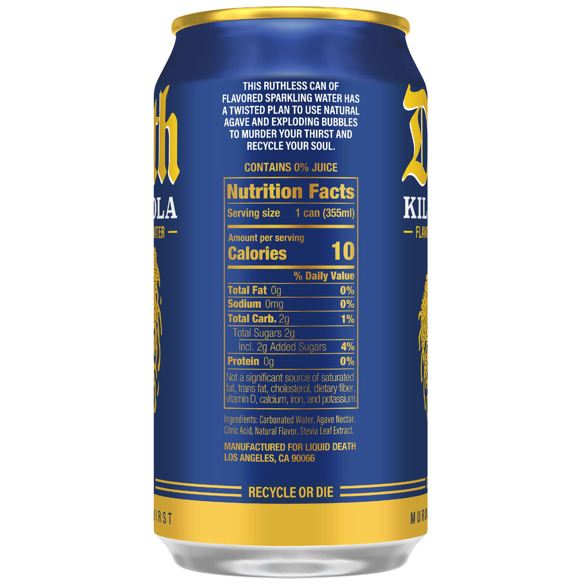 Liquid Death Soda-Flavored Sparkling Water - Cherry Obituary, Less Sugar*, Huge Flavor, No Caffeine, No Artificial Sweeteners, 12 Fl Oz (Pack of 12)