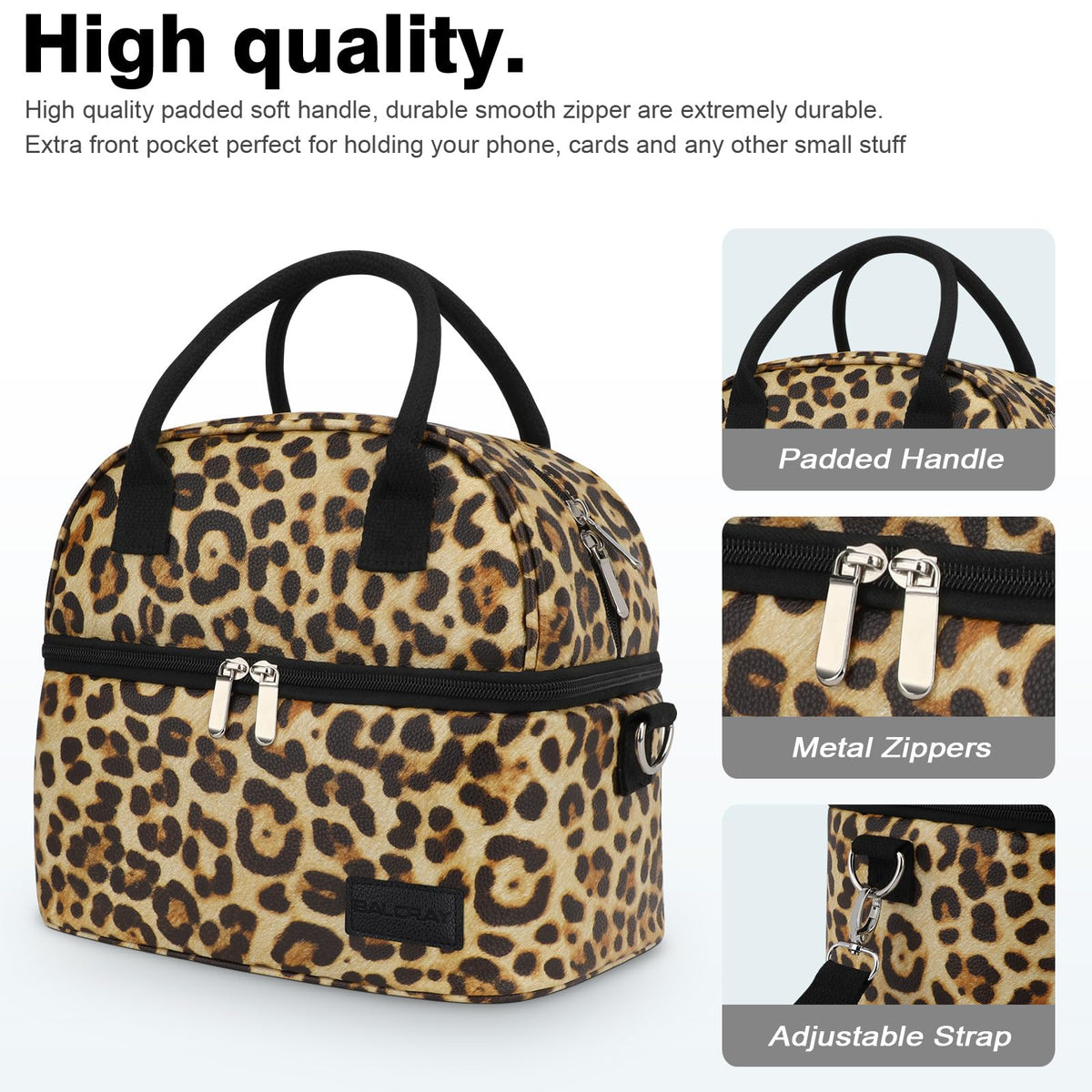 BALORAY Lunch Bag for Women Men Adult Lunch Box (Cherry), M