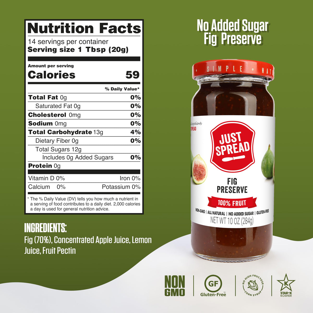 Just Spread 100% Fruit Preserve, Cherry, 10 oz Jar