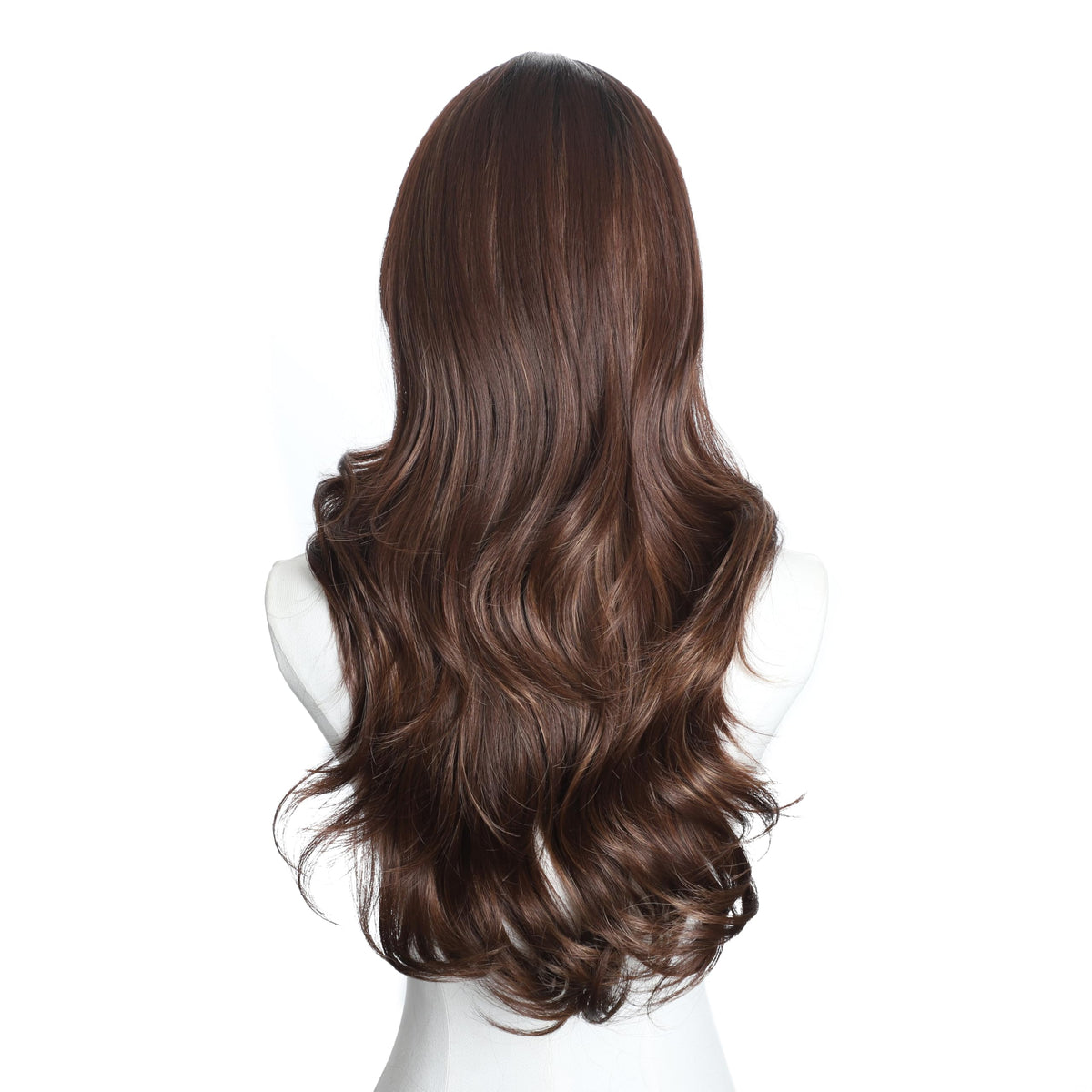 Brown Wigs for Women 26 Inch Middle Part Wavy Synthetic Wig