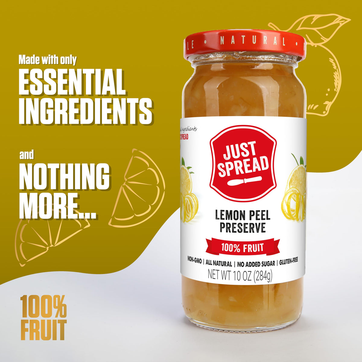Just Spread 100% Fruit Preserve, Cherry, 10 oz Jar