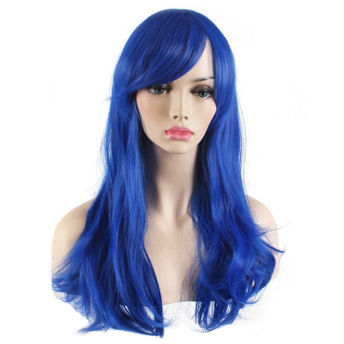 Akstore 28 inch Fashion Wigs Long Wavy Curly Hair Cosplay Wig & Wig Cap (Black)