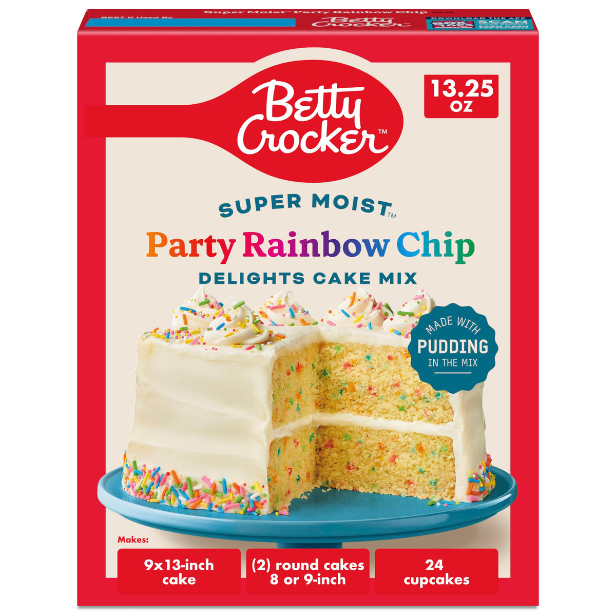 Betty Crocker Delights Super Moist Cherry Chip Cake Mix, 13.25 oz.