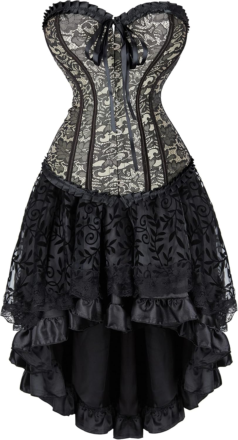 Zhitunemi Halloween Costumes Woman 2025: Corset Tops for Women Vampire Costume Women Dress - Medieval Corsets for Theme Party