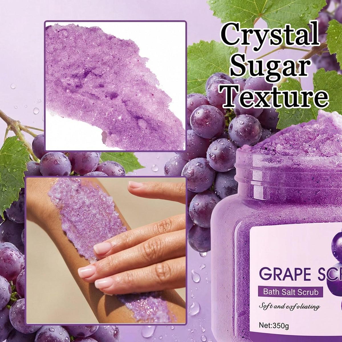 Cherry Body Exfoliator, Deep Cleaning Exfoliating Body Scrub, Moisturizing Nourishing Salt Rose Body Scrub, 350 g