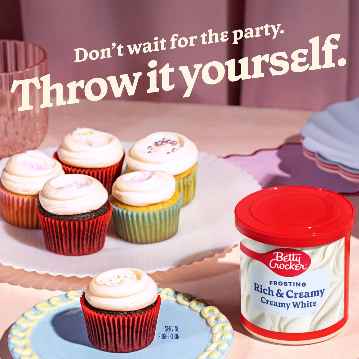 Betty Crocker Gluten Free Rich and Creamy Cherry Frosting, 16 oz, 8 Pack