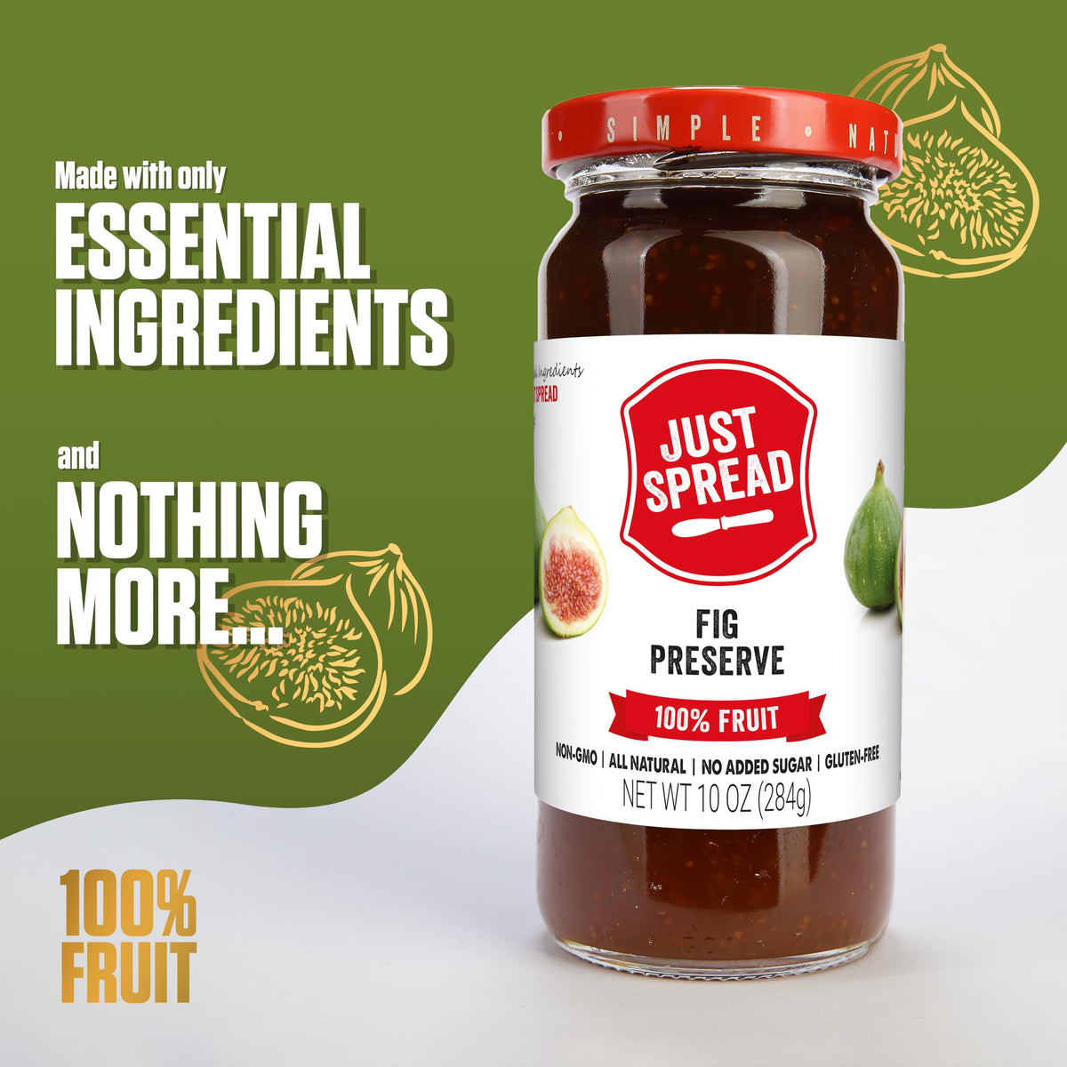 Just Spread 100% Fruit Preserve, Cherry, 10 oz Jar