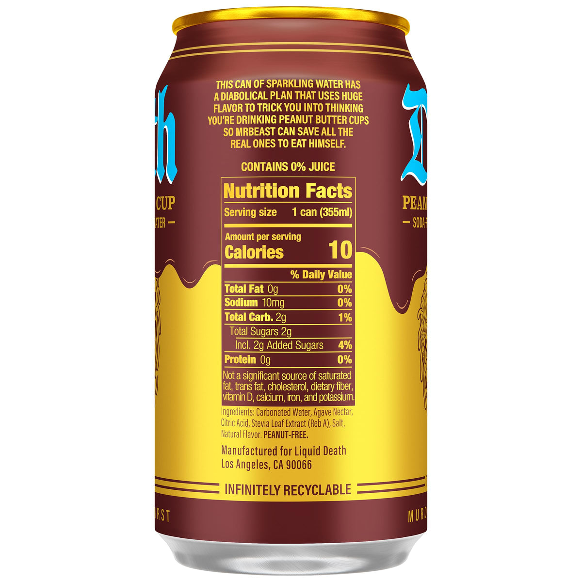 Liquid Death Soda-Flavored Sparkling Water - Cherry Obituary, Less Sugar*, Huge Flavor, No Caffeine, No Artificial Sweeteners, 12 Fl Oz (Pack of 12)