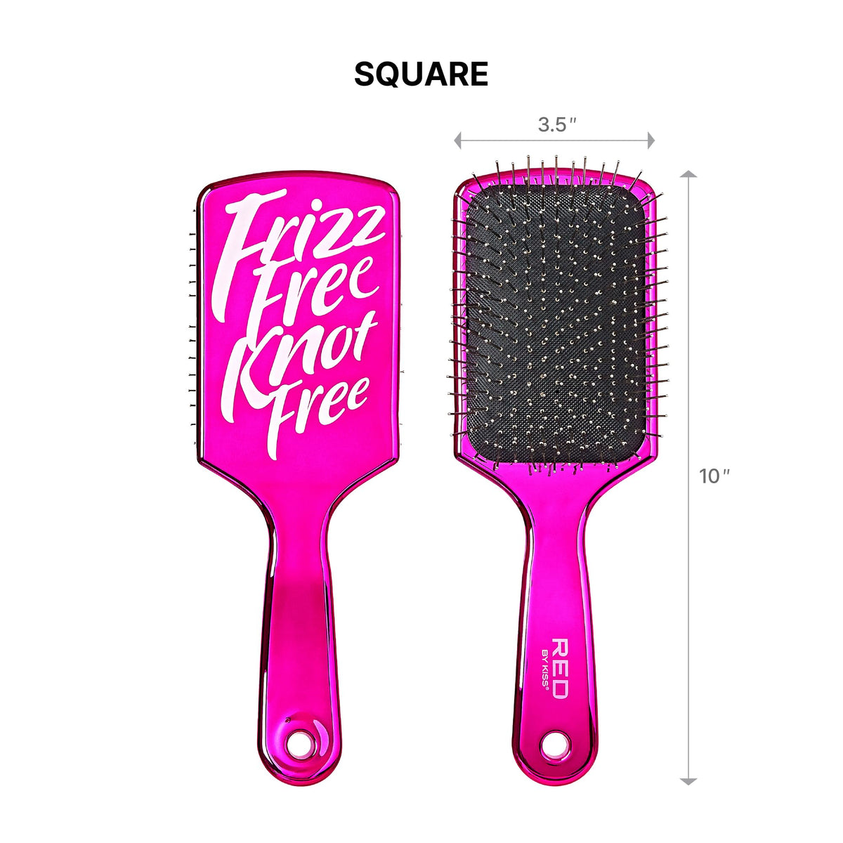 RED by Kiss Anti-Static & Anti-Frizz Wig Brush with Stainless Steel Knot-Free Bristles for Easy Detangling, Smooth Hair & Wigs Without Breakage or Snagging (Mini)
