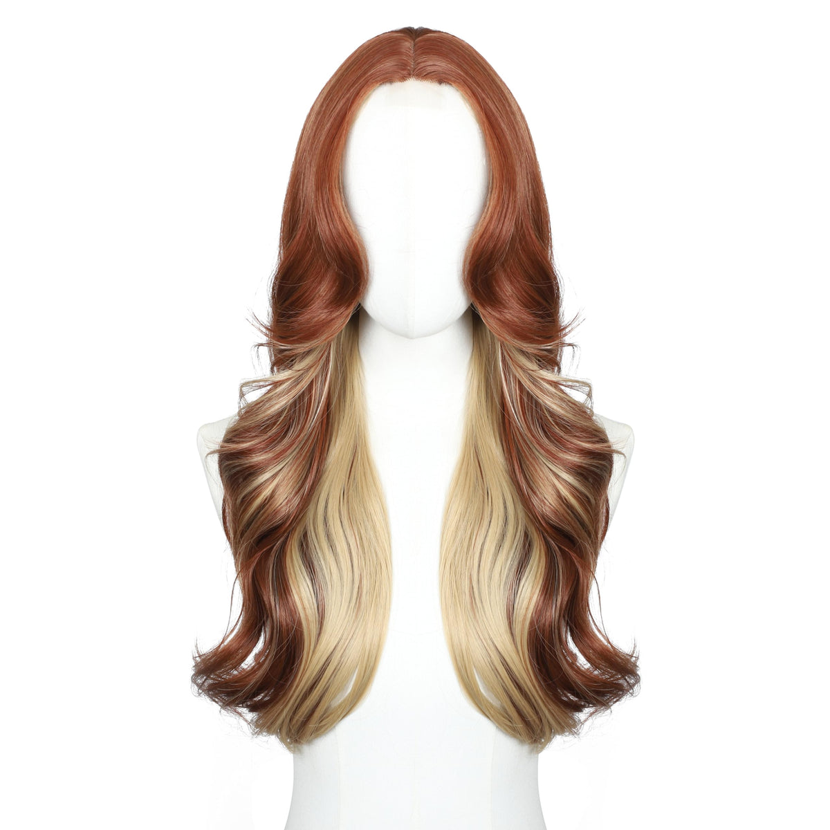 Brown Wigs for Women 26 Inch Middle Part Wavy Synthetic Wig