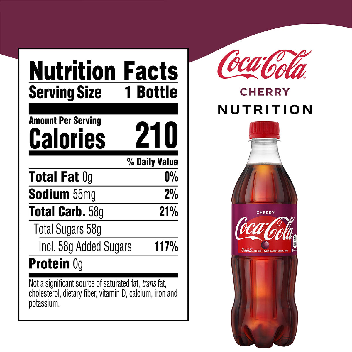Coca-Cola Cherry Soda Soft Drink, 16.9 fl oz, 6 Pack