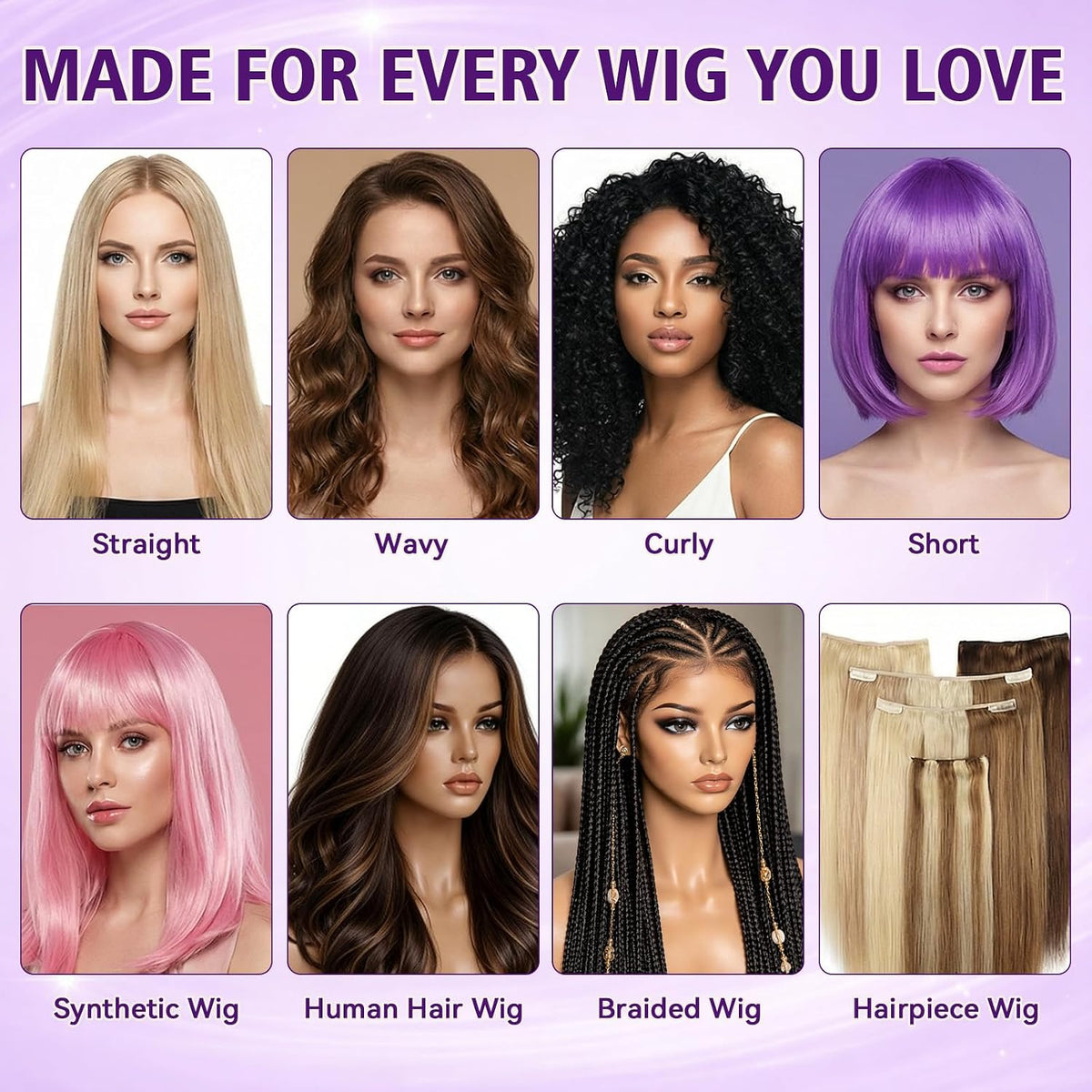 Wig Spray, Synthetic Wig Spray, Detangling, Frizz Control, Hydrating Conditioning, Shine Wig Care Spray, for Synthetic and Human Hair Wigs, Wig Accessories, 120ml