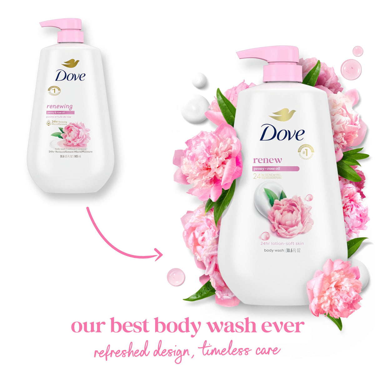 Dove Body Wash Cherry & Chia Milk 30.6 oz Pump, Sulfate Free