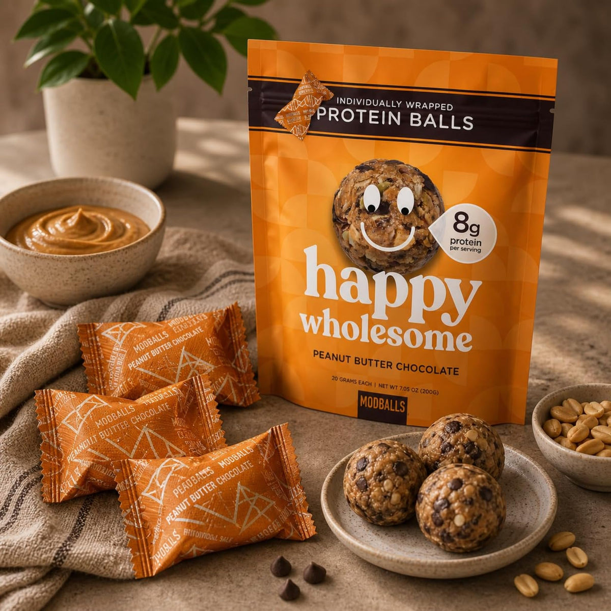 Happy Wholesome Chocolate Cherry Protein Balls, 10 Count