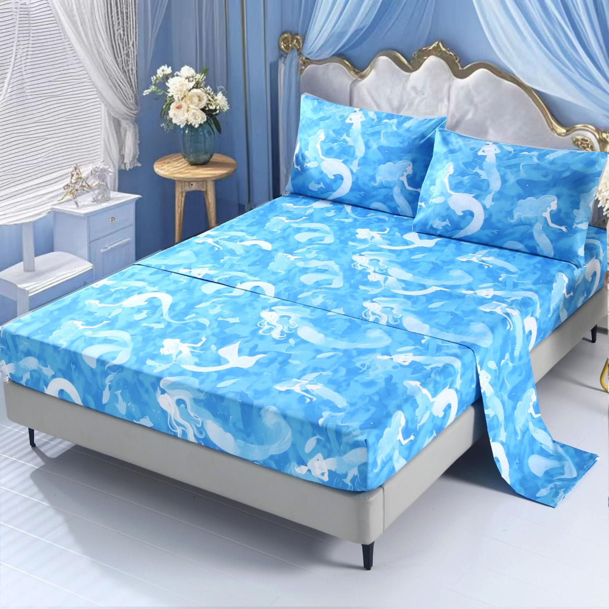 SDIII 4PCS Red Cherry Bed Sheets Set Full, Soft Microfiber Cherry Full Size Bed Sheets, Cute Fruit Patterns Sheet for Girls Boys Kids and Teens