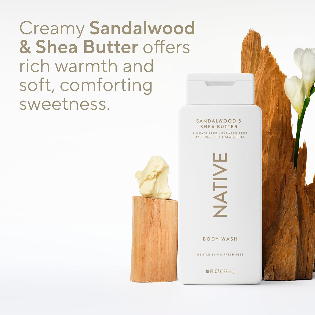 Native Clean Body Wash, Gentle & pH-balanced for Sensitive Skin, 24-Hr Freshness for Women & Men, Vegan & Cruelty-Free, Free of Sulfates & Parabens, Cherry & Vanilla Macaron, 18 fl oz