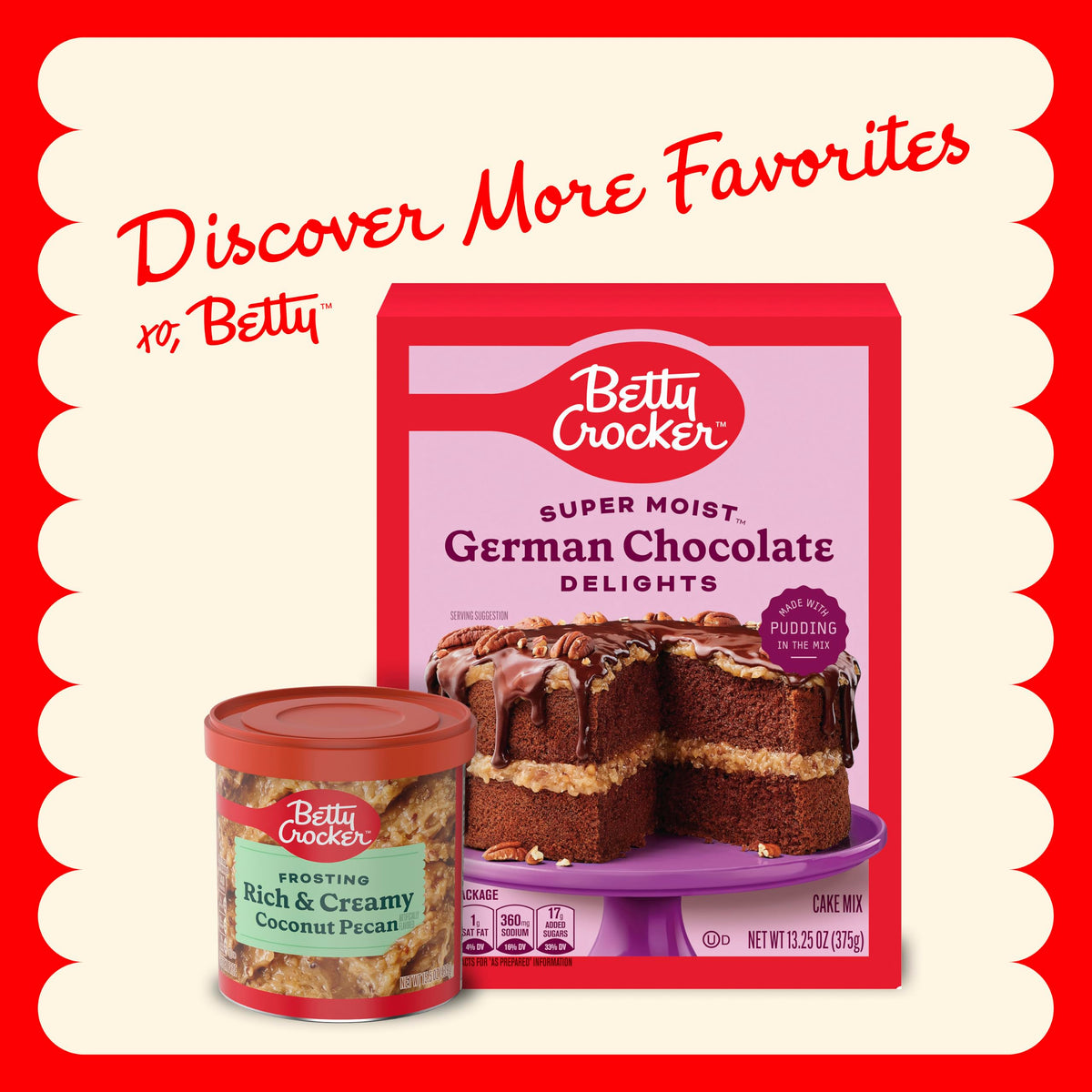 Betty Crocker Gluten Free Rich and Creamy Cherry Frosting, 16 oz, 8 Pack