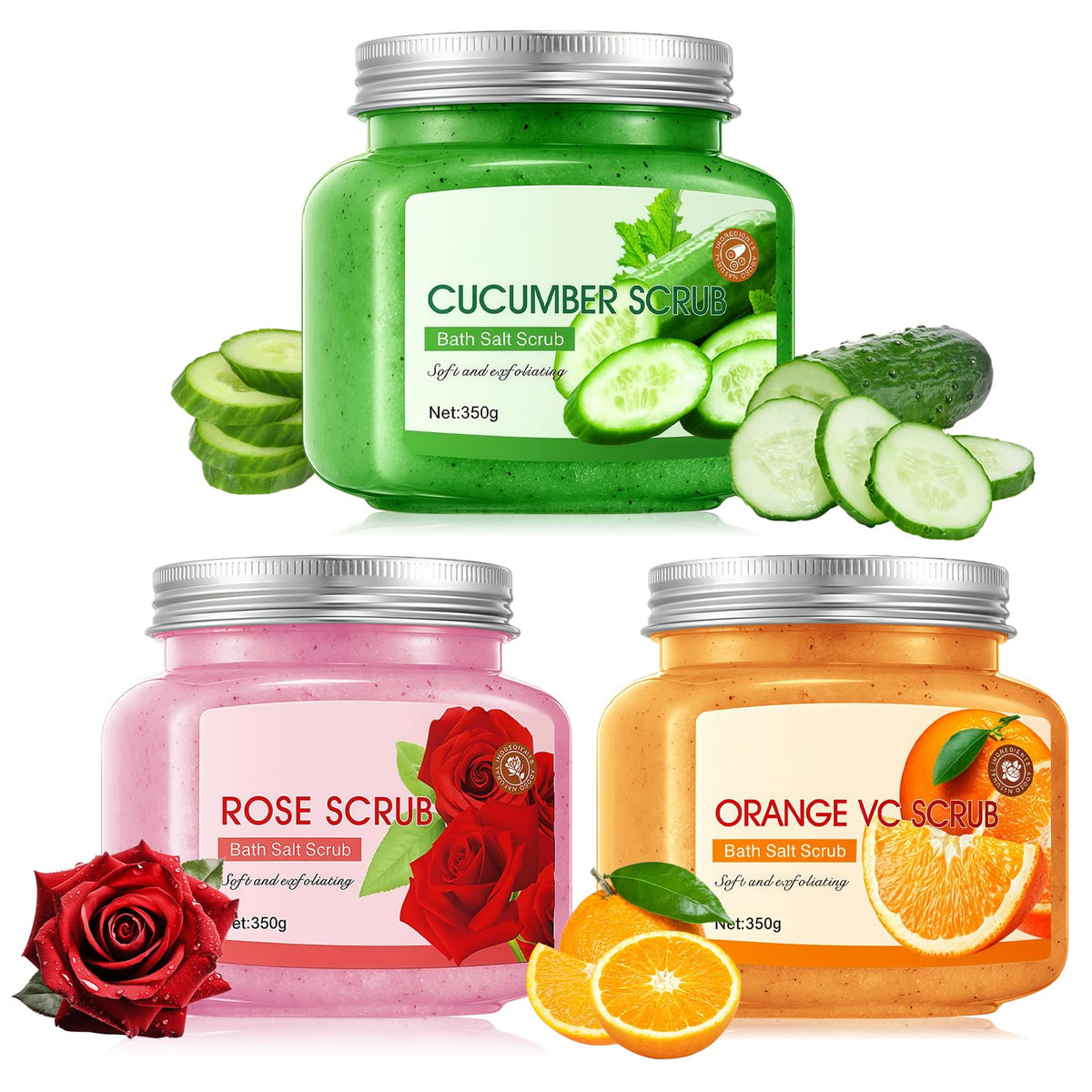 Cherry Body Exfoliator, Deep Cleaning Exfoliating Body Scrub, Moisturizing Nourishing Salt Rose Body Scrub, 350 g